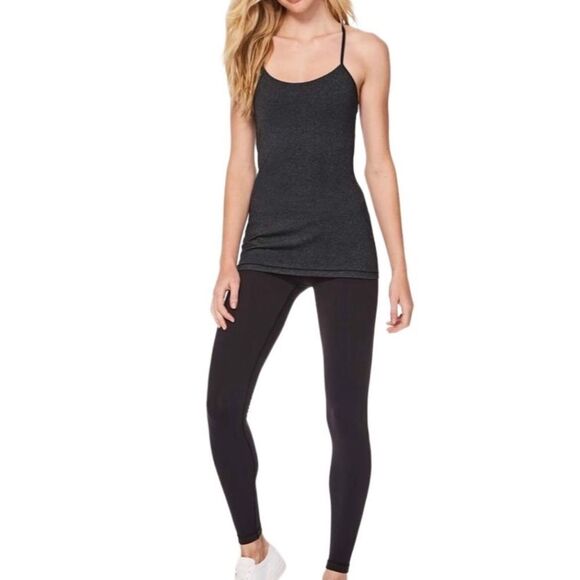 Lululemon Power Pose Tank Light Support For A/B Cup Heathered Black - Picture 4 of 15